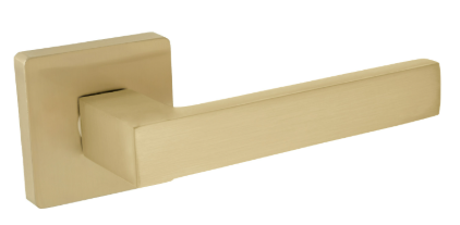 Klamka QUERTA rozeta kwadratowa satyna mosiądz