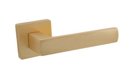 Klamka INES rozeta kwadratowa satyna mosiądz